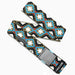 Arcade patterned belt with geometric design in oat, turquoise, and black