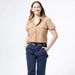 Arcade Vernan Kee Twilight Oat Turquoise woven belt with geometric pattern on jeans