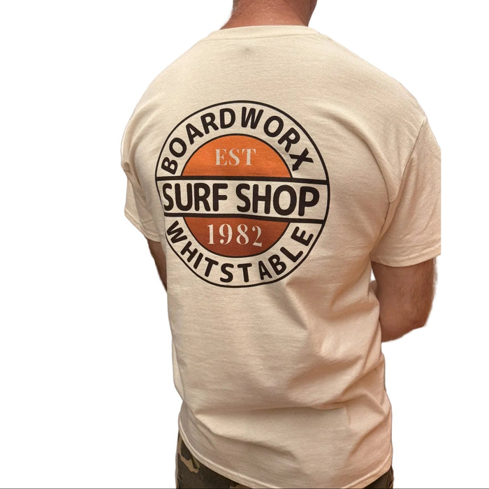 Board-Worx Surf Shop ivory tee back print detail