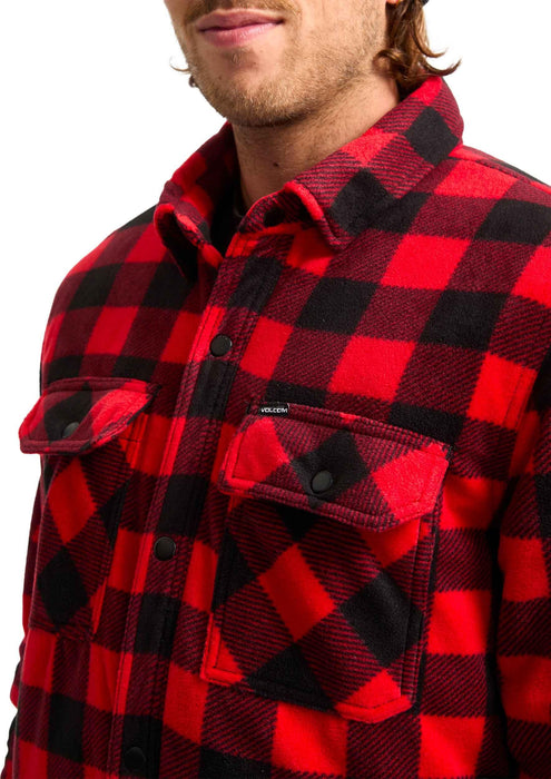 Volcom Bowered Fleece Shirt Lifeguard Red