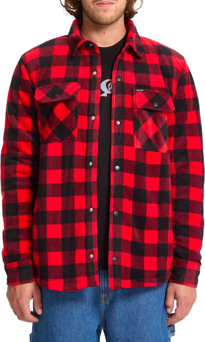 Volcom Bowered Fleece Shirt Lifeguard Red