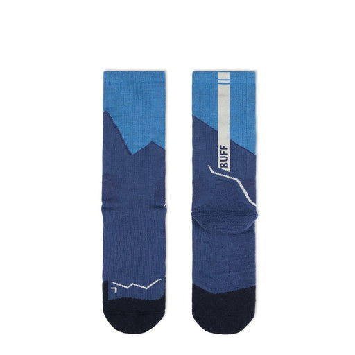 BUFF Midweight Merino Wool Crew Socks Blue sole and back view