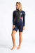 C-Skins Element 3:2mm womens long sleeve shorty wetsuit, navy and black, on model