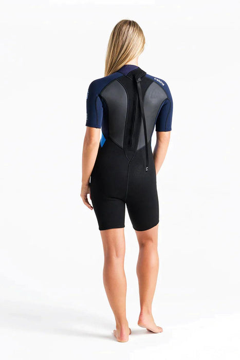 C-Skins Element womens Shorty 3/2mm wetsuit Black Blue - Boardworx