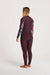 C-Skins Nuwave Solace 3/2mm women's back zip steamer wetsuit, maroon with floral sleeves
