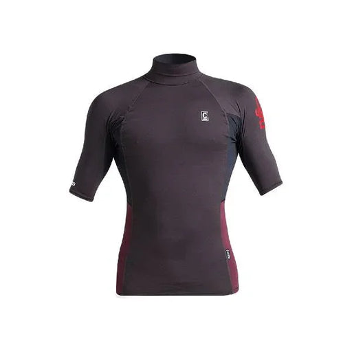 C-Skins men's rash vest, short sleeve, anthracite bluestone and wine colour, watersports top