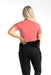 C-Skins Rash X Womens SS Vest in bright rose and slate, short sleeve surf top, rear view