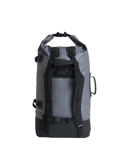 C-Skins Storm Chaser 60L waterproof dry bag, grey with black straps, for watersports gear