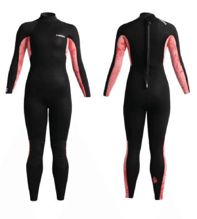 C-Skins Surflite 3/2mm Womens Wetsuit Back Zip Black Rose - Boardworx