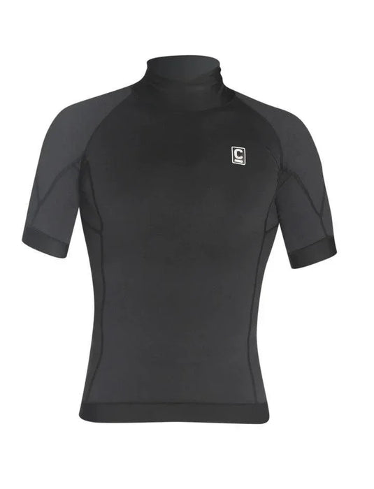 C-Skins Thermal Skins Vest short sleeve black wetsuit top front view