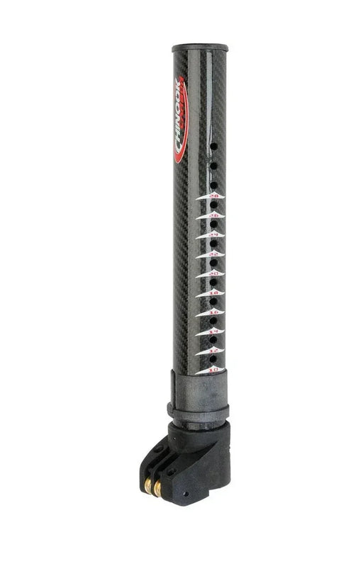 Chinook carbon windsurfing SDM mast extension, black with adjustment holes visible
