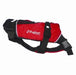 Crewsaver red Petfloat dog buoyancy aid with reflective trim and secure black straps