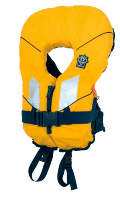 Crewsaver Spiral 100N children's lifejacket yellow with reflective strips and black straps