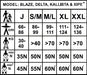 Yak buoyancy aid size guide chart