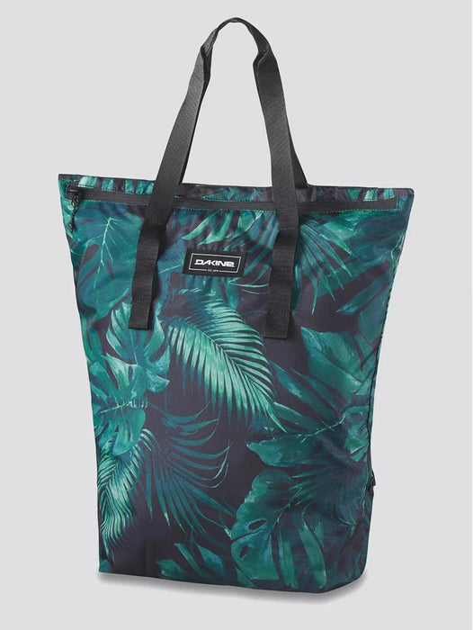 Dakine Packable Tote Pack 18L Night Tropical, large tote bag with green leaf pattern