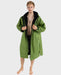 dryrobe advance long sleeve changing robe in green with black lining, watersports clothing