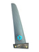 Duotone carbon race fin for windsurfing, grey with blue logo, Tuttle box, 46cm