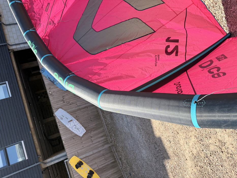 Duotone Dice SLS 12m leading edge close-up with Dice branding