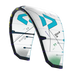 Duotone Dice SLS 2026 white and turquoise kite for freestyle and wave kitesurfing