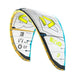 Duotone EVO D/LAB 2026 kitesurfing kite in white, yellow, and blue color scheme