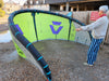 Used 2027 Duotone Evo SLS 10m kitesurfing kite in light lime and grey