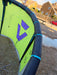 Close view of the Duotone Evo SLS leading edge and bridle attachment points