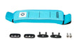 Duotone blue kiteboard footstrap with mounting hardware, ideal for kitesurfing boards