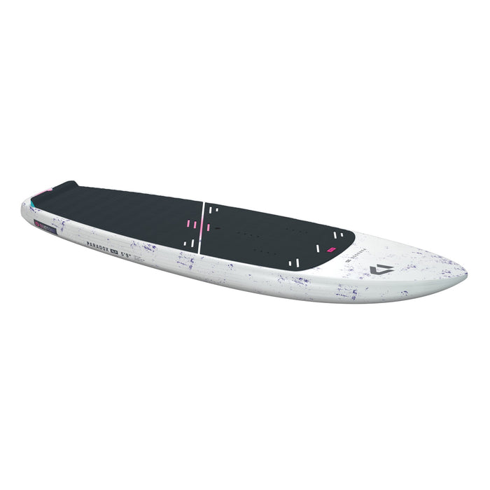 Duotone Paradox SLS 2026 foil board grey and pink deck view