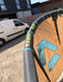 Duotone Rebel SLS lime branding on the leading edge of the 9m kite