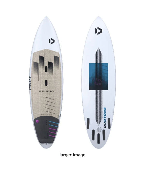 Duotone Session SLS 5'10 kitesurfing kite board 2021 with white and beige deck design