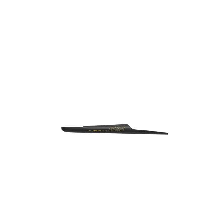 Duotone DLAB carbon tail fuselage for foiling, black with gold text, watersports accessory