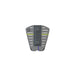 Duotone grey traction pad with colored stripes for surfboard or kitesurf board foot grip