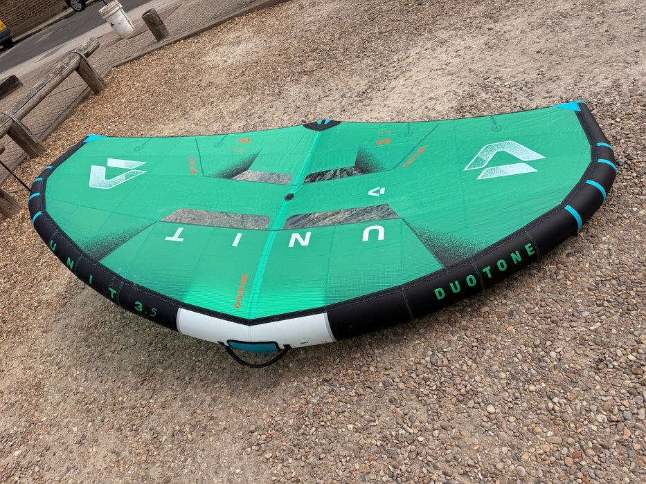 Used 2026 Duotone Unit 3.5m wing in green, canopy and branding