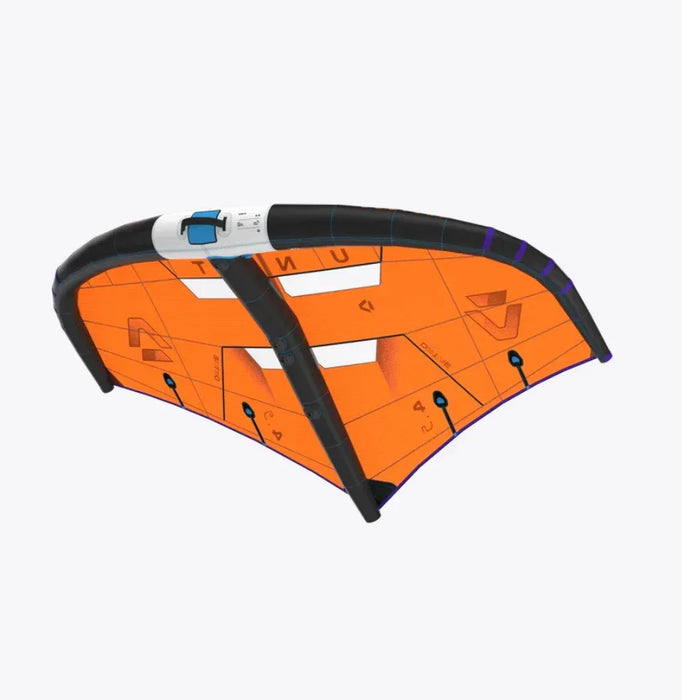 Duotone Unit wing foil in bright orange with black leading edge for wing foiling
