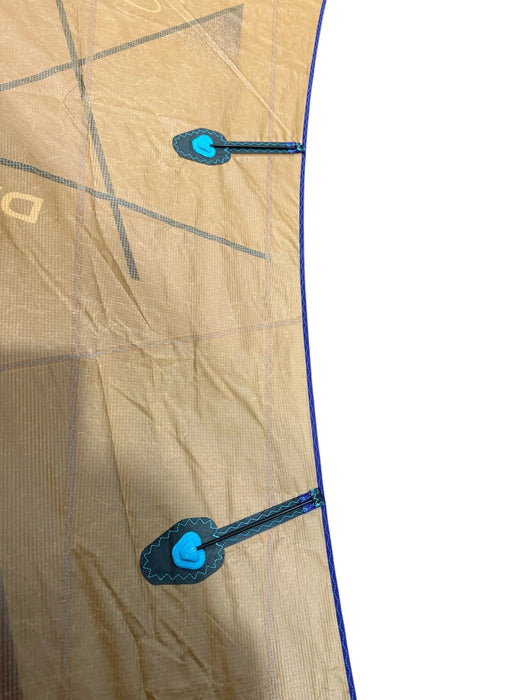 Duotone wing foil SLS maroon sand canopy with visible blue reinforcement patches