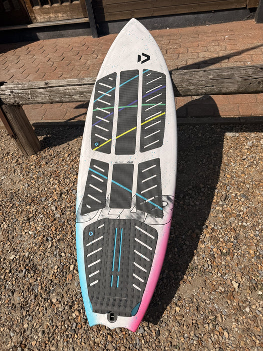 Used 2026 Duotone Volt D/LAB 5'1 kite surfboard, full deck view with pads