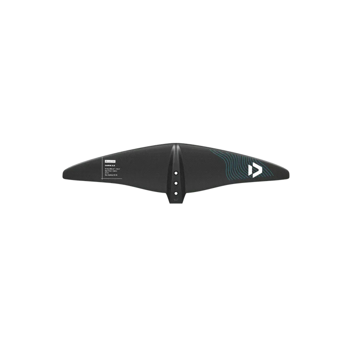Duotone Carve 3.0 SLS black wing foil front view with blue graphic detail