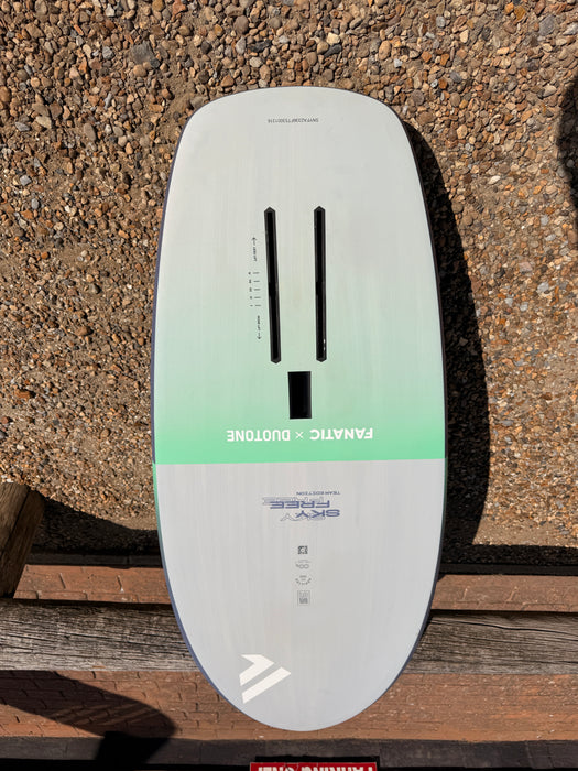 Fanatic x Duotone Sky Free 5'3 wing board underside with adjustable foil track