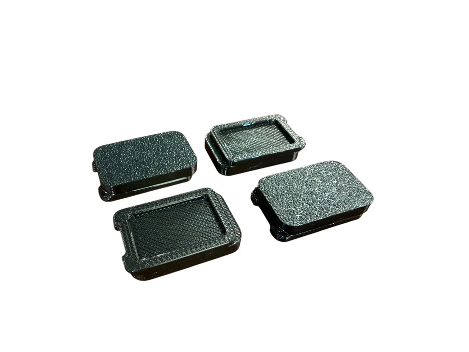 Duotone footstrap insert track plates for twin tip kiteboard, black, textured finish