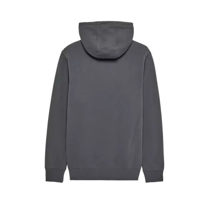 Fox pullover hoody in dark shadow grey, long sleeve surf clothing, back view