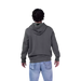 Fox pullover hoody in dark shadow grey, surf clothing, back view, watersports apparel