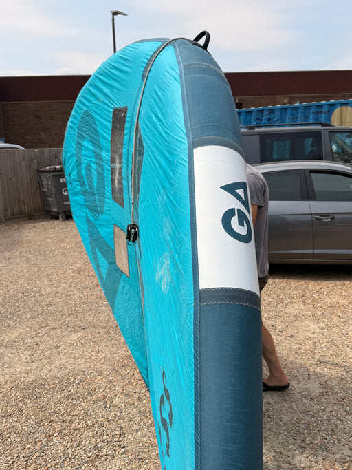 Used GA Wings Cross 6.2 2023 wingfoil wing — wingtip and leading edge detail showing GA logo