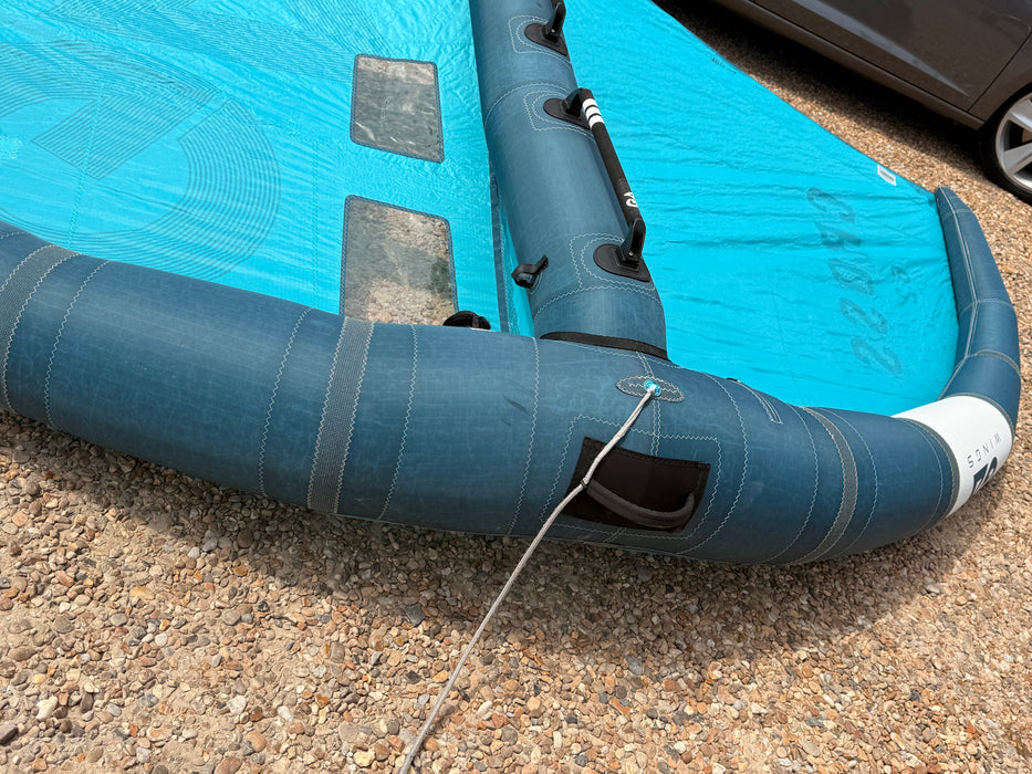 Used GA Wings Cross 6.2 2023 wingfoil wing — strut detail showing hard handle attachment and canopy condition
