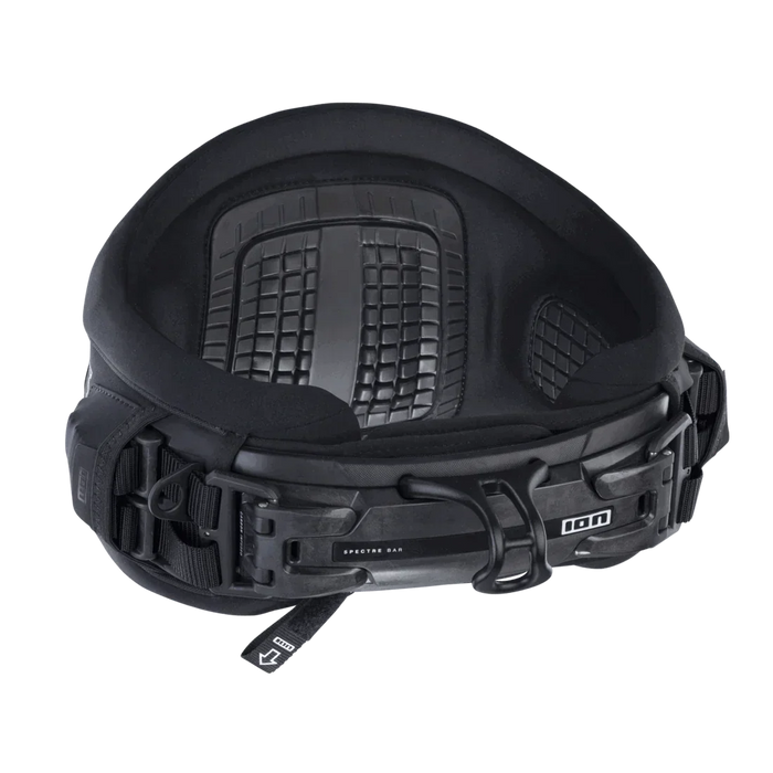 ION Riot Curv black kitesurf waist harness with Spectre Bar and padded back support