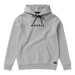 Mystic Brand hoody in light grey, watersports surf clothing with front pocket and drawstring hood