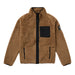 Mystic brown zip-thru fleece jacket with black chest pocket, watersports clothing