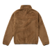 Slate brown fleece zip-through surf jacket, long sleeves, warm textured fabric, back view