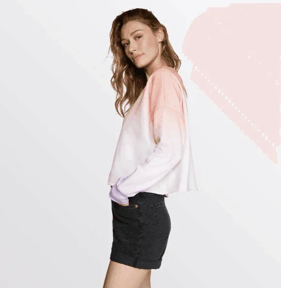 Mystic Mesmerizing Sweat women's pastel pink and white ombre sweatshirt
