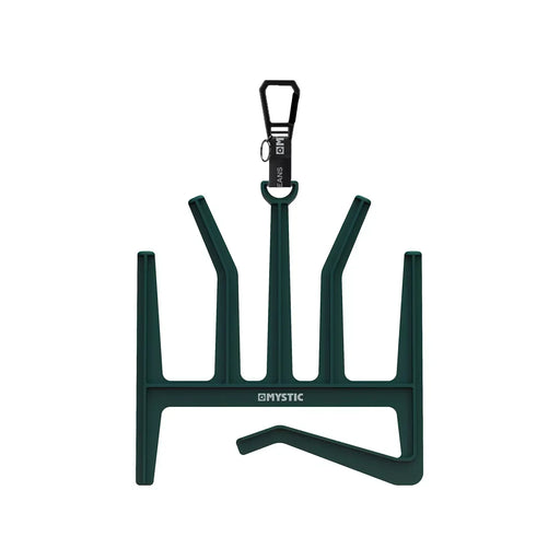 Mystic wetsuit hanger for boots and gloves, dark green with black clip, watersports gear