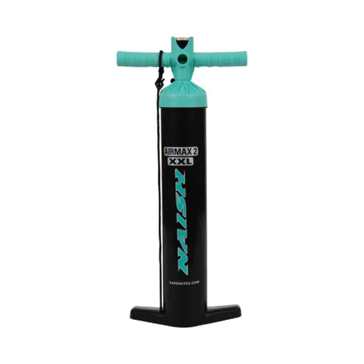 Naish Airmax 2 XXL turquoise and black kitesurfing pump with handle and hose